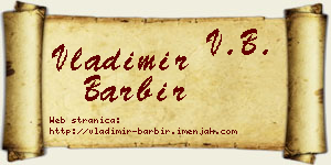 Vladimir Barbir vizit kartica